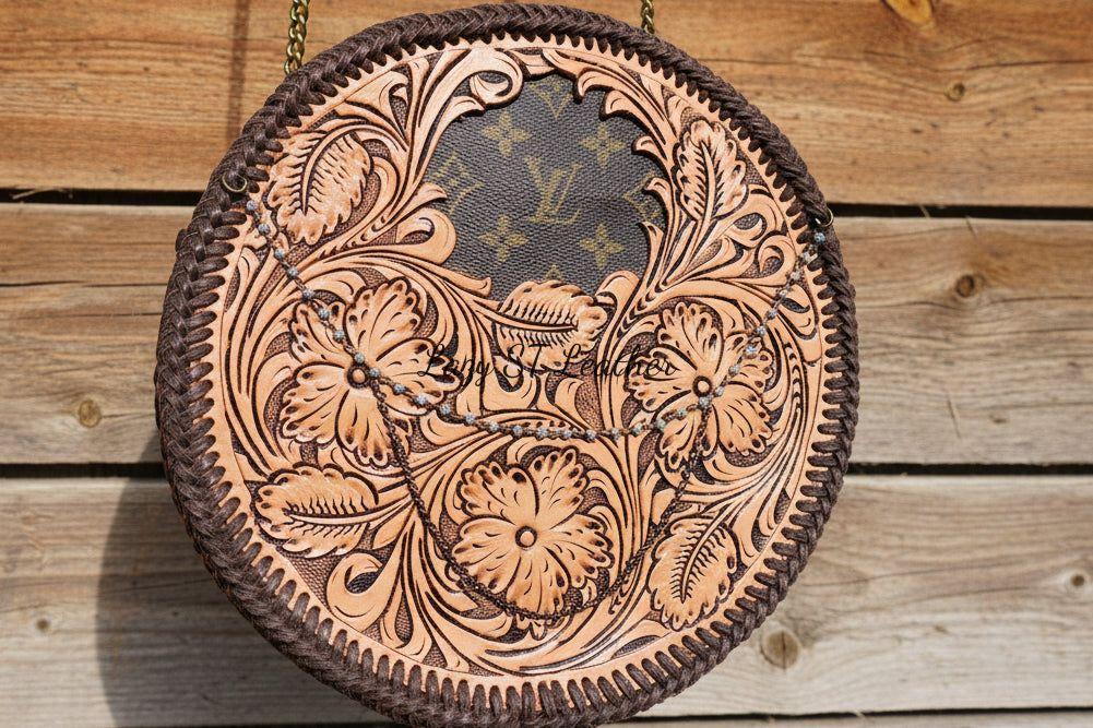 Handtooled 10" purse
