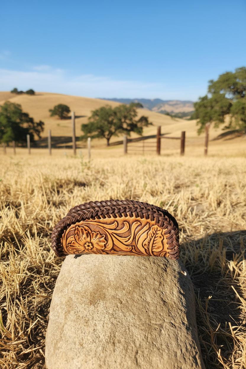 Brown Leather Wristlet