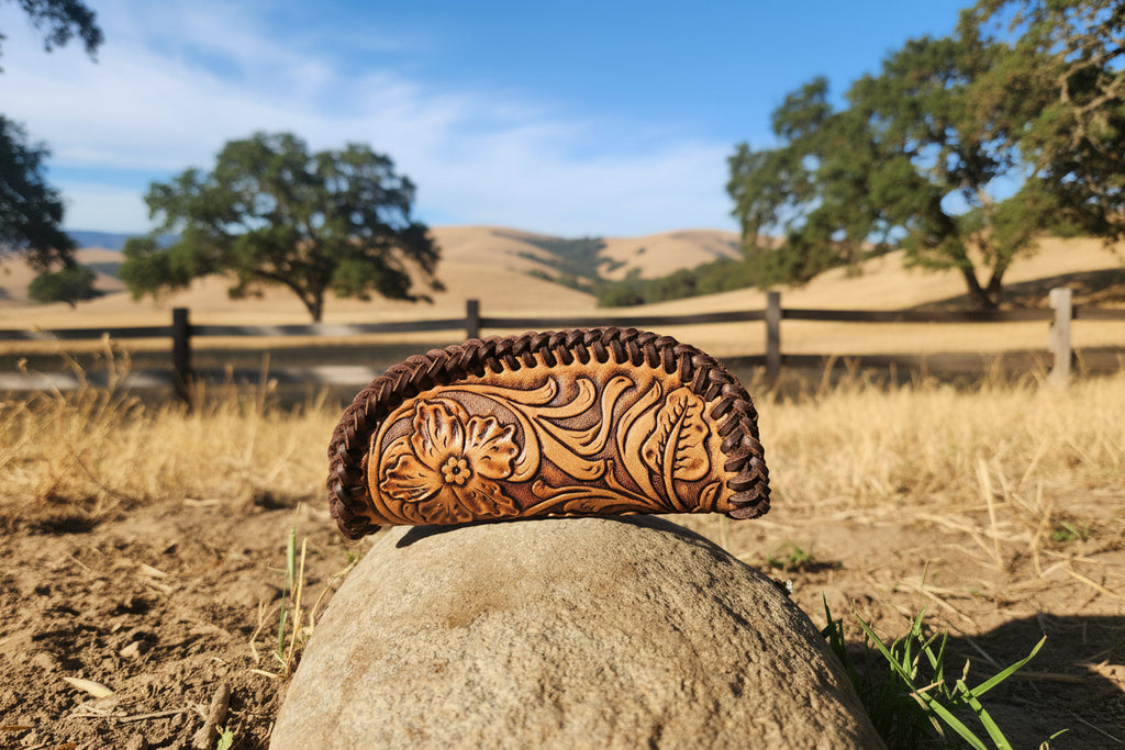 Brown Leather Wristlet