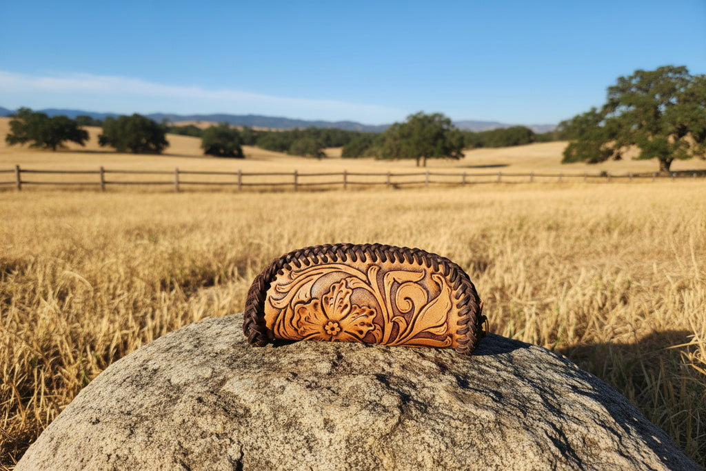 Brown Leather Wristlet