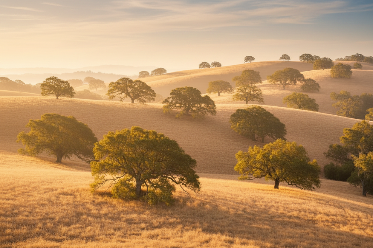 Golden Hills Warm Sky