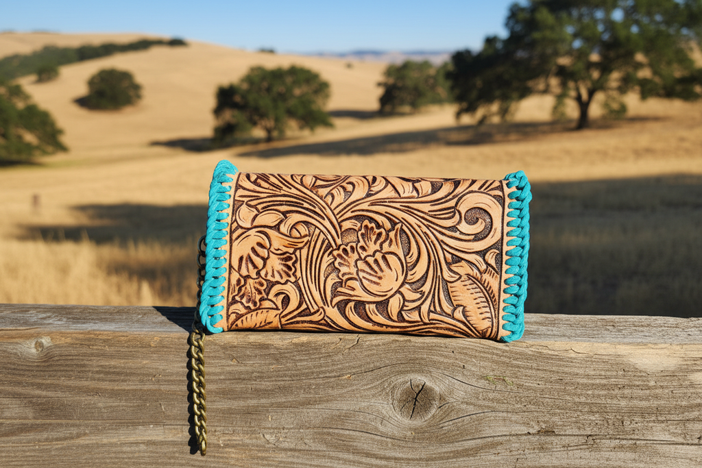 Turquoise Clutch Detail Shot